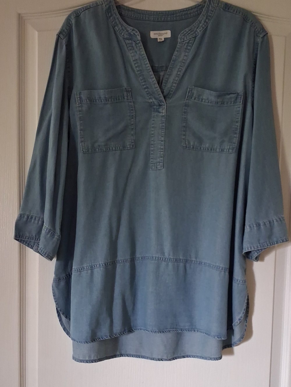 Westbound Light Blue Denim Tunic with Patch Pockets